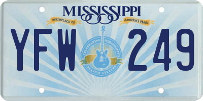MS license plate YFW249