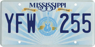 MS license plate YFW255