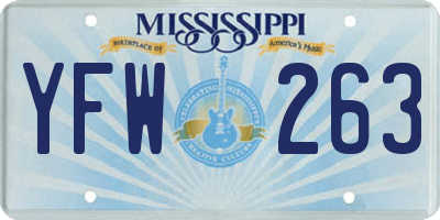 MS license plate YFW263
