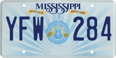 MS license plate YFW284