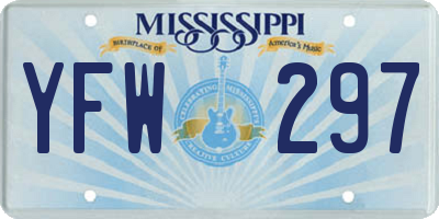 MS license plate YFW297