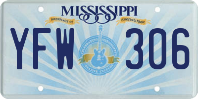 MS license plate YFW306
