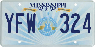 MS license plate YFW324