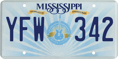 MS license plate YFW342
