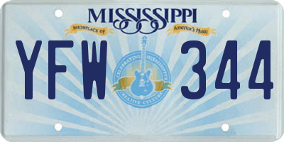 MS license plate YFW344