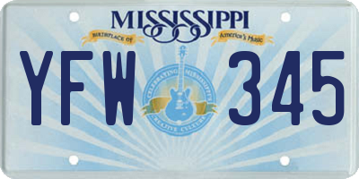 MS license plate YFW345