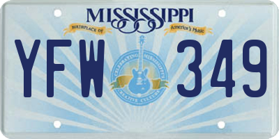 MS license plate YFW349