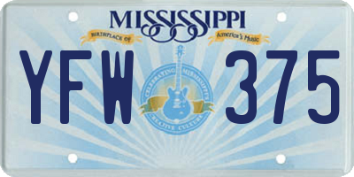 MS license plate YFW375