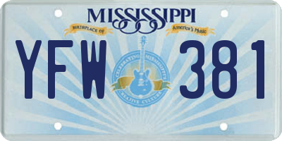 MS license plate YFW381