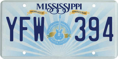MS license plate YFW394