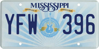MS license plate YFW396