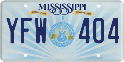 MS license plate YFW404