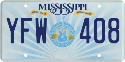 MS license plate YFW408