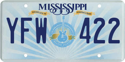 MS license plate YFW422
