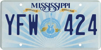 MS license plate YFW424