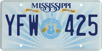 MS license plate YFW425