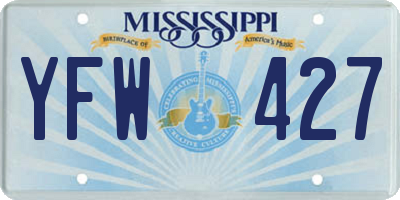 MS license plate YFW427
