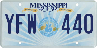 MS license plate YFW440