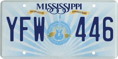 MS license plate YFW446