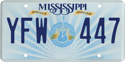 MS license plate YFW447