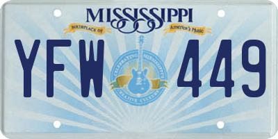MS license plate YFW449