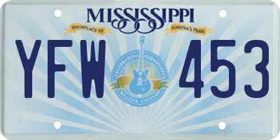 MS license plate YFW453