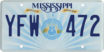 MS license plate YFW472