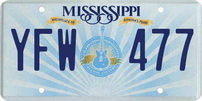 MS license plate YFW477