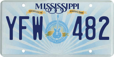 MS license plate YFW482