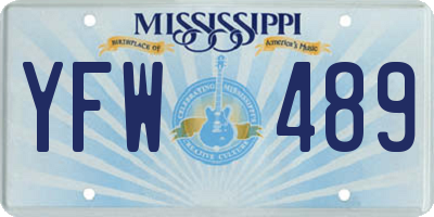 MS license plate YFW489