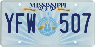 MS license plate YFW507
