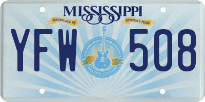 MS license plate YFW508