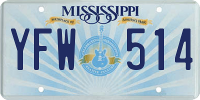 MS license plate YFW514