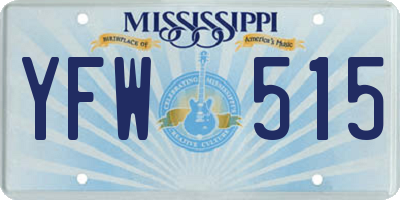 MS license plate YFW515