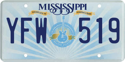 MS license plate YFW519