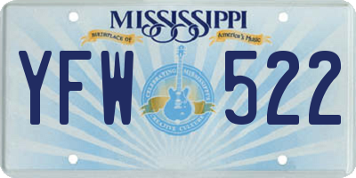 MS license plate YFW522