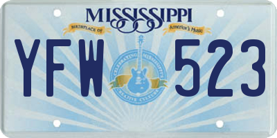 MS license plate YFW523