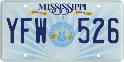 MS license plate YFW526
