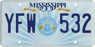 MS license plate YFW532