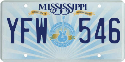 MS license plate YFW546
