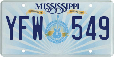 MS license plate YFW549
