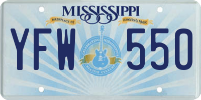 MS license plate YFW550