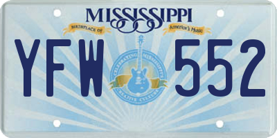 MS license plate YFW552