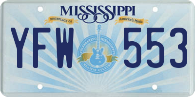 MS license plate YFW553