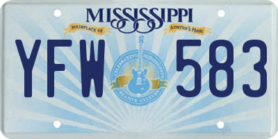 MS license plate YFW583