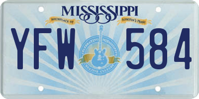 MS license plate YFW584