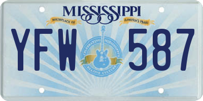MS license plate YFW587