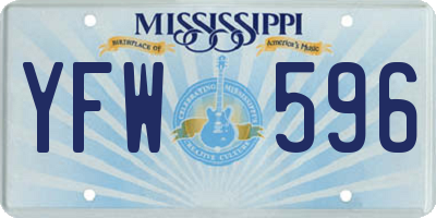 MS license plate YFW596