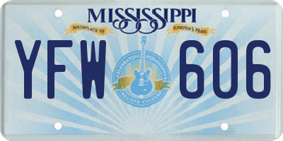 MS license plate YFW606
