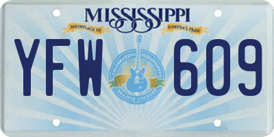 MS license plate YFW609